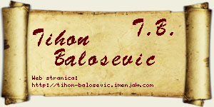 Tihon Balošević vizit kartica